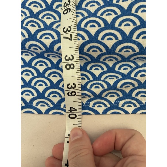 Boden Lola Jersey Dress Sz 6R Blue And White Knee Length Pockets Beach - Picture 9 of 10